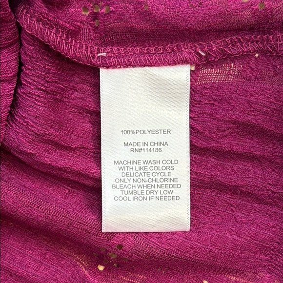 FRYE & CO. Magenta Purple Peasant Blouse Lace-Up Tie Neck Long Sleeve Top - Picture 7 of 11